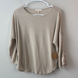Casual Beige Knit Blouse women size small New with tags